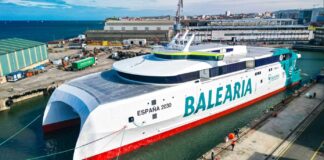 Baleària has launched its first fully electric fast ferry at Armon Shipyards in Gijón, Spain, marking a significant milestone in the development of a zero-emission maritime connection between Europe and Africa.