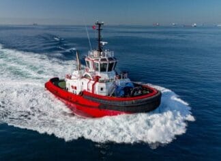 SANMAR Shipyards has delivered a new escort tug to Greek joint venture SVS, comprising Vernicos Scafi, Spanopoulos and Lyboussakis. The vessel will operate at the Port of Piraeus, supporting ship-handling and escort operations as part of SANMAR’s ongoing relationship with Med Tugs.