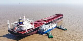 A liquefied gas carrier originally designed by FKAB Marine Design has completed what Jiangsu Andefu Energy Development describes as the world’s first commercial ship-to-ship bunkering operation using green ammonia.